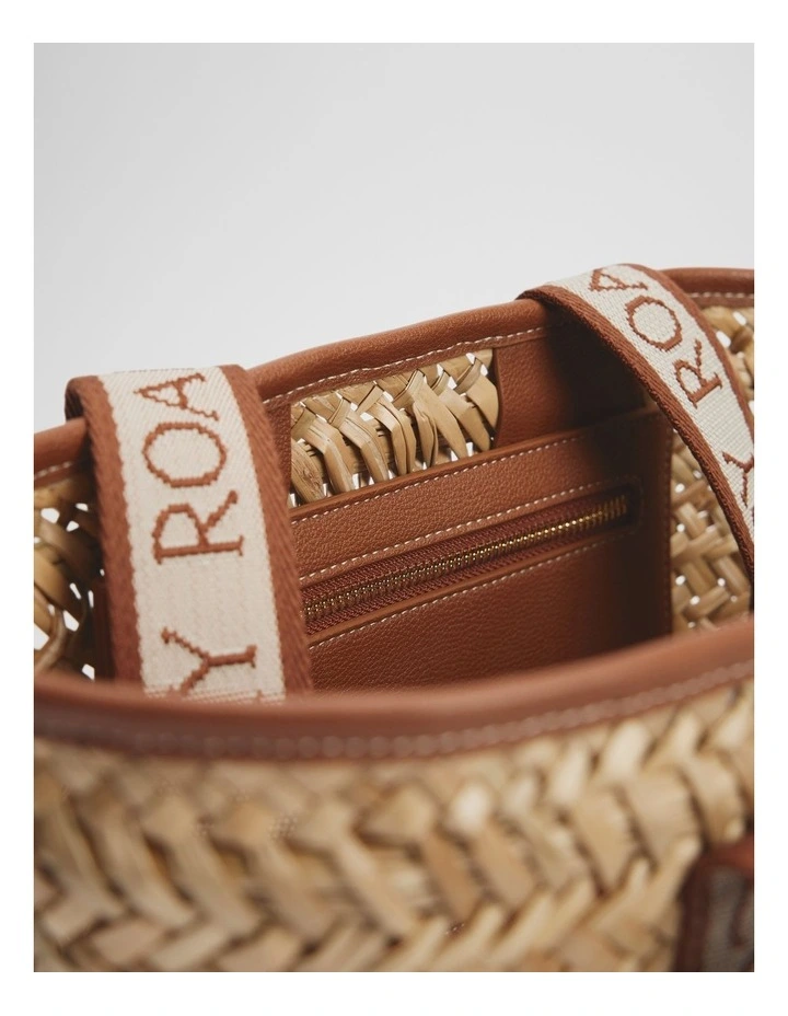 Mini Branded Tote in Natural image 3