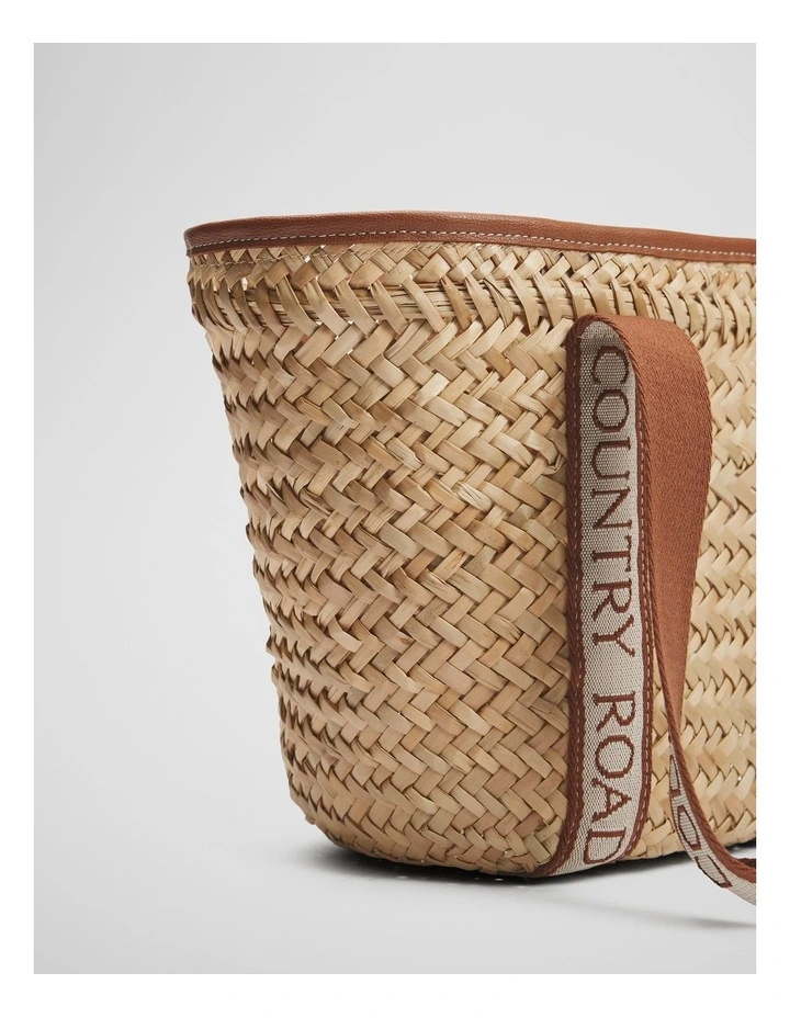 Mini Branded Tote in Natural image 4