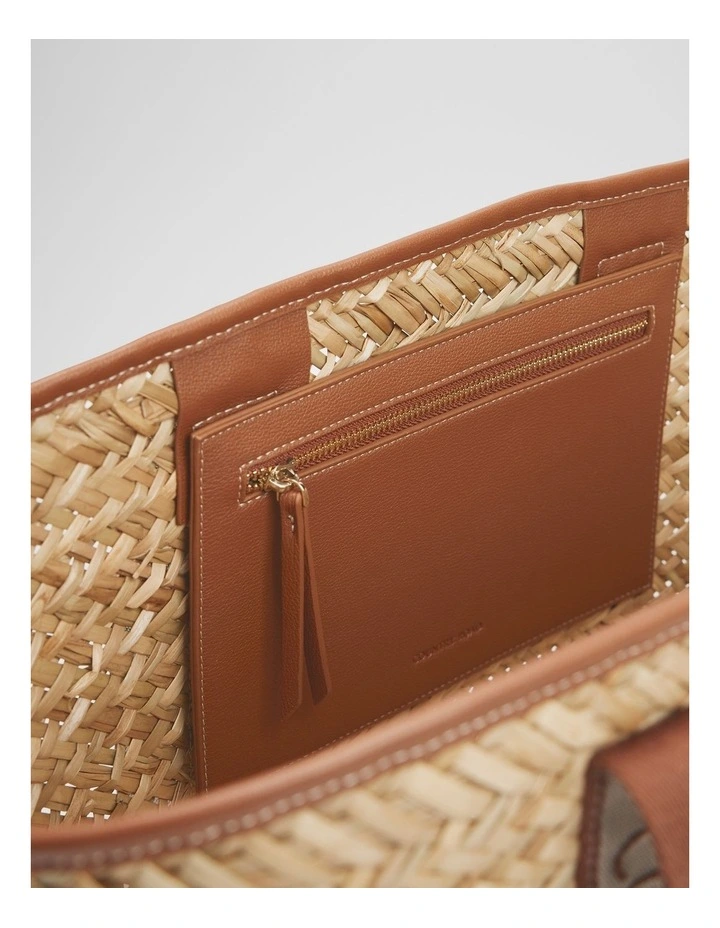 Extra Large Branded Tote in Natural image 4