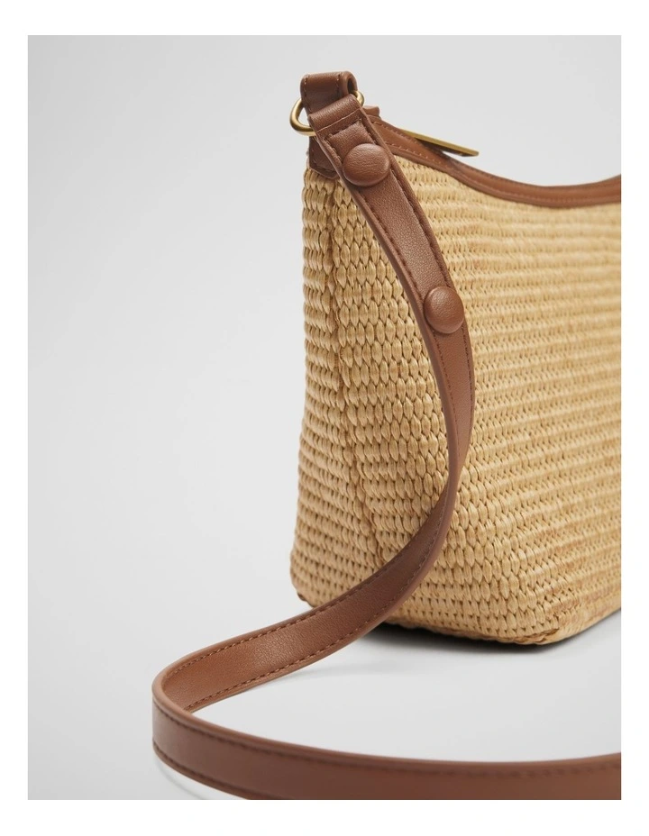 Lila Woven Crossbody Bag in Natural image 3