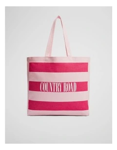 Australian Cotton Embroidered Heritage Shopper in Crimson