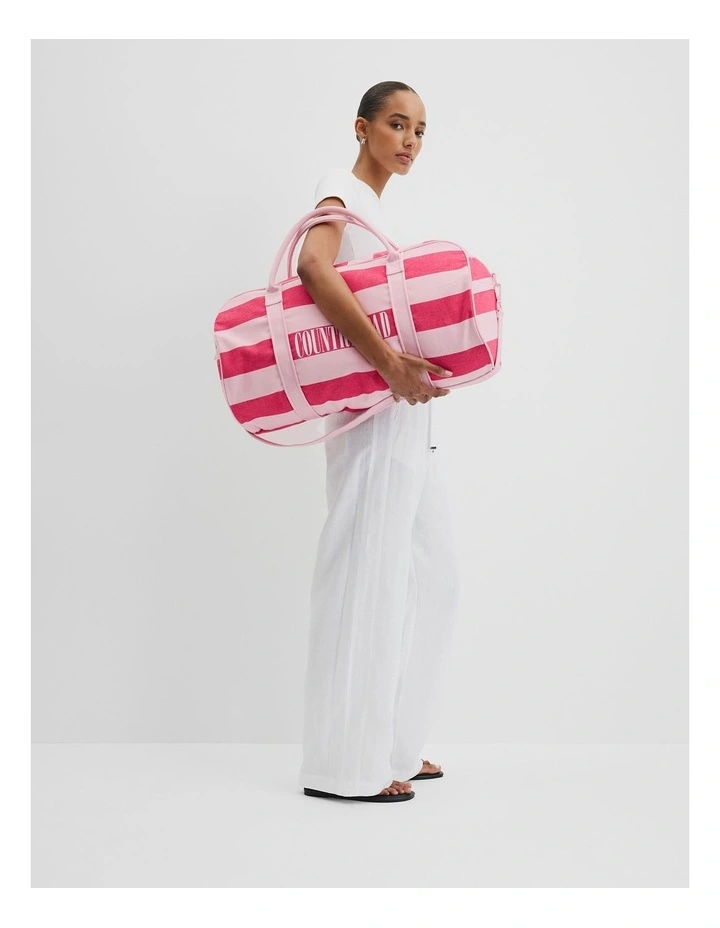 Australian Cotton Embroidered Heritage Tote in Crimson image 2