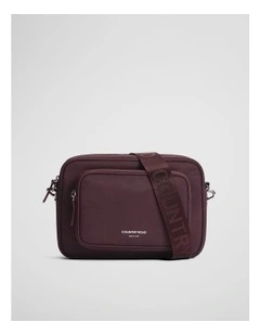 Recycled Polyester Soft Crossbody Bag in Plum