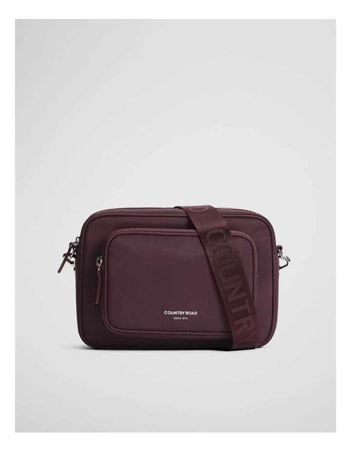 Recycled Polyester Soft Crossbody Bag in Plum image 1