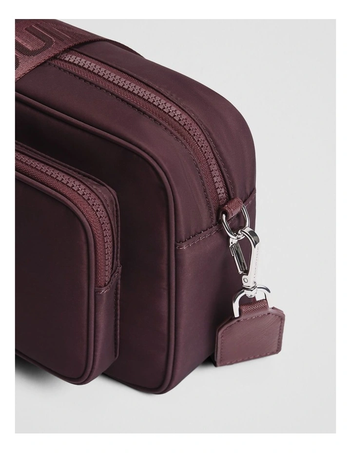 Recycled Polyester Soft Crossbody Bag in Plum image 3