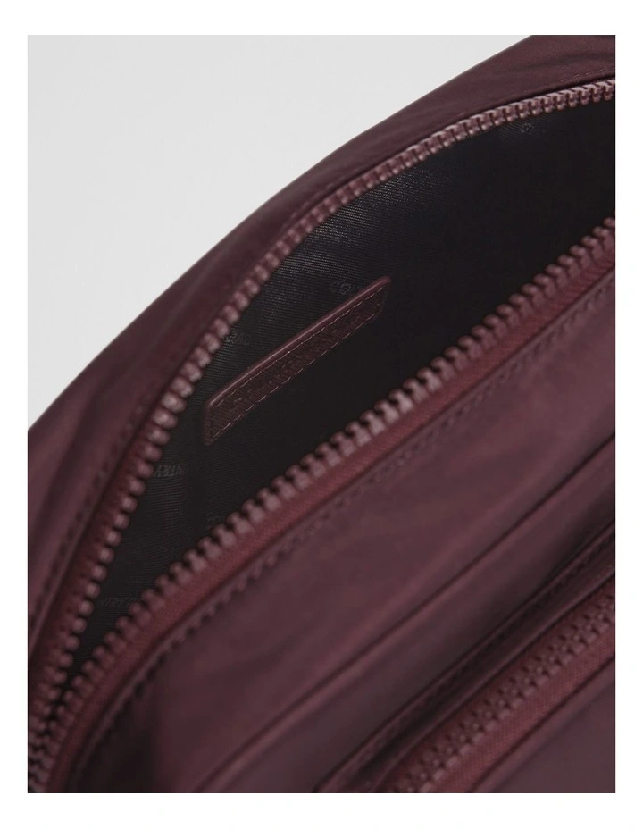 Recycled Polyester Soft Crossbody Bag in Plum image 4