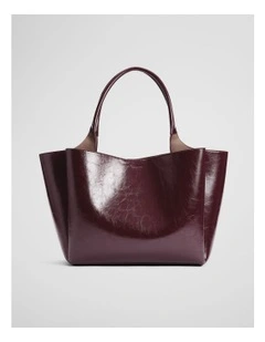 High Low Tote Bag in Plum