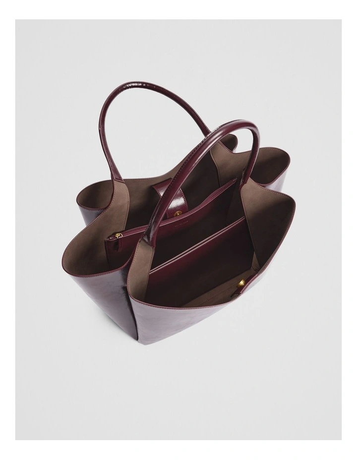 High Low Tote Bag in Plum image 4