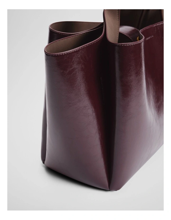 High Low Tote Bag in Plum image 5