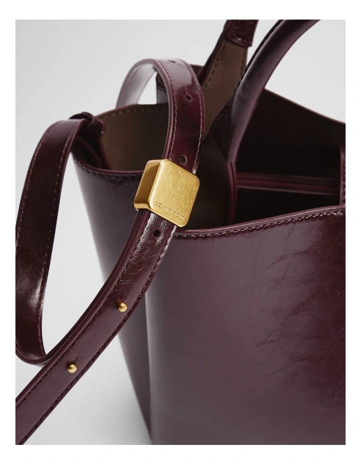 Mini High Low Tote in Plum image 4