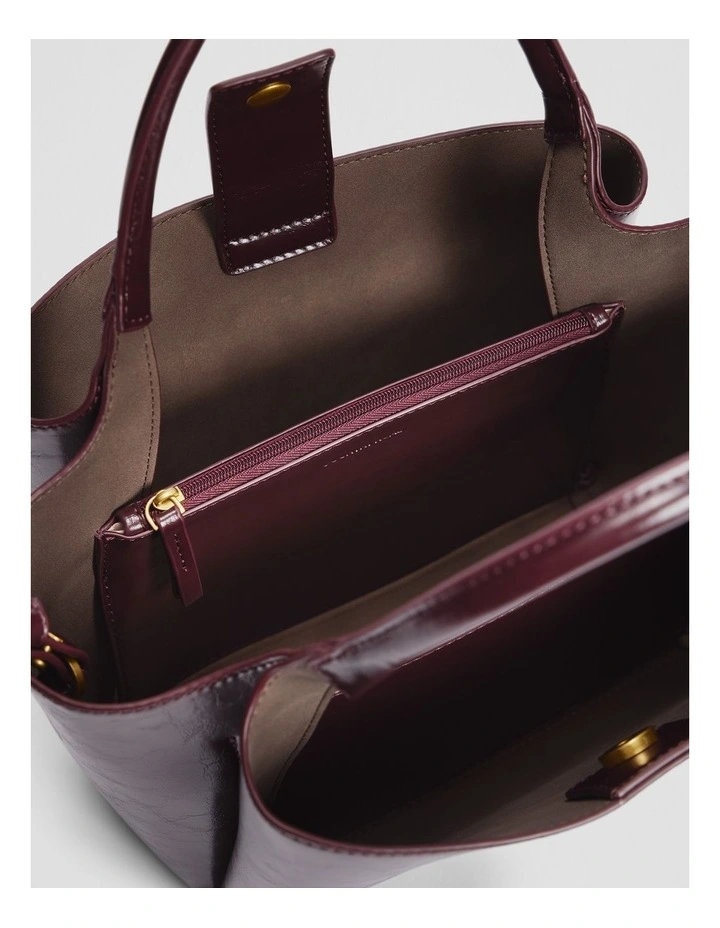 Mini High Low Tote in Plum image 5