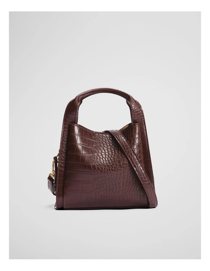 Mini Middle Zip Crossbody in Chocolate image 1