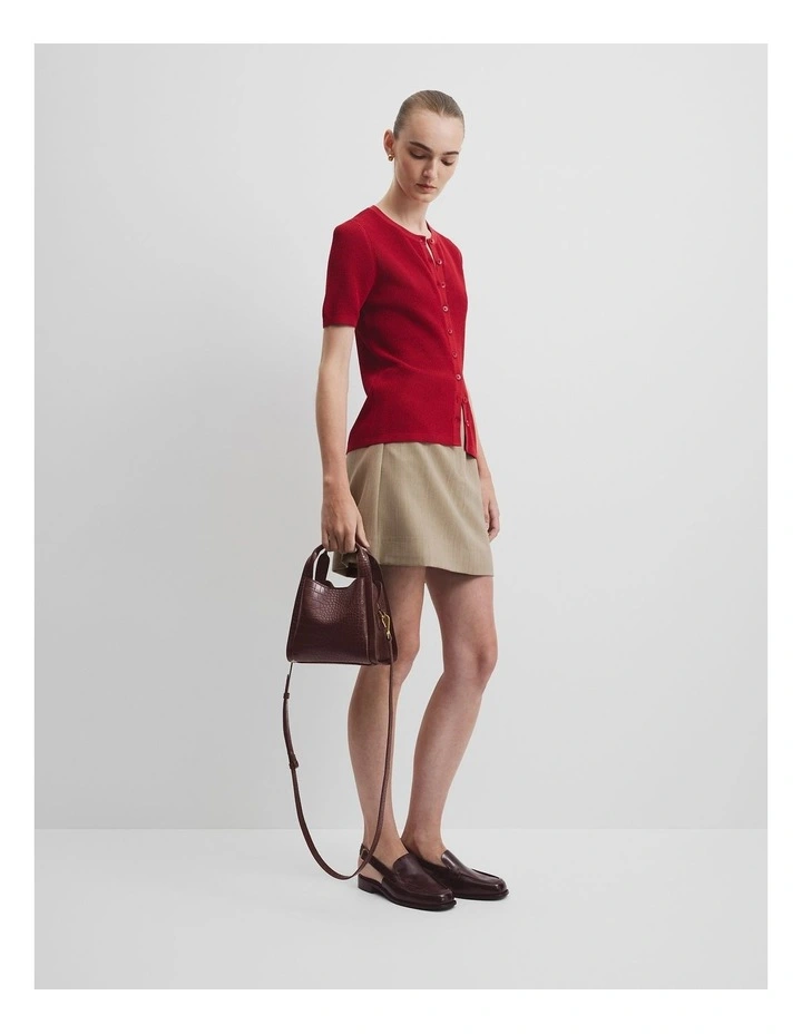 Mini Middle Zip Crossbody in Chocolate image 2