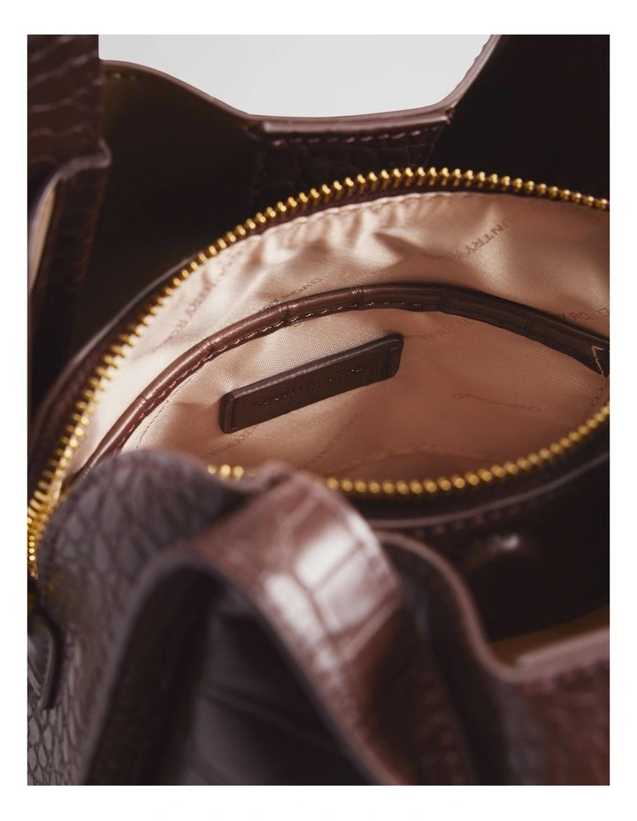 Mini Middle Zip Crossbody in Chocolate image 4