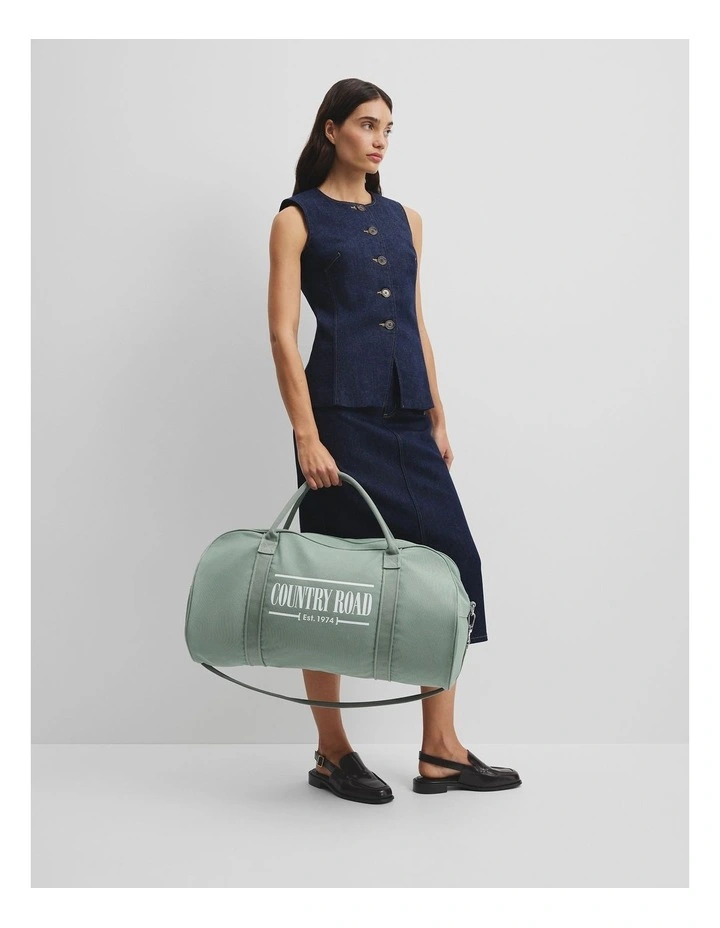 Australian Cotton Heritage Zip Canvas Tote in Bay Green image 2