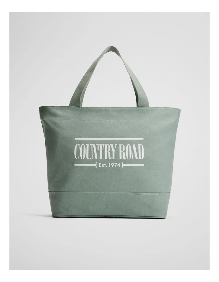 Australian Cotton Printed Heritage Shopper in Bay Green image 1