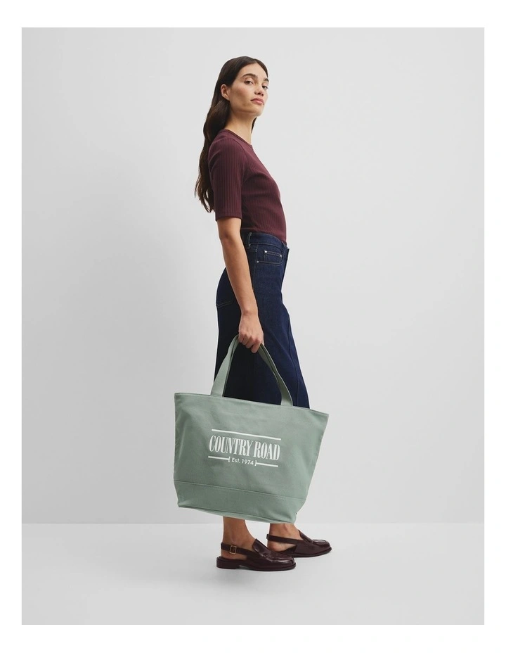 Australian Cotton Printed Heritage Shopper in Bay Green image 2