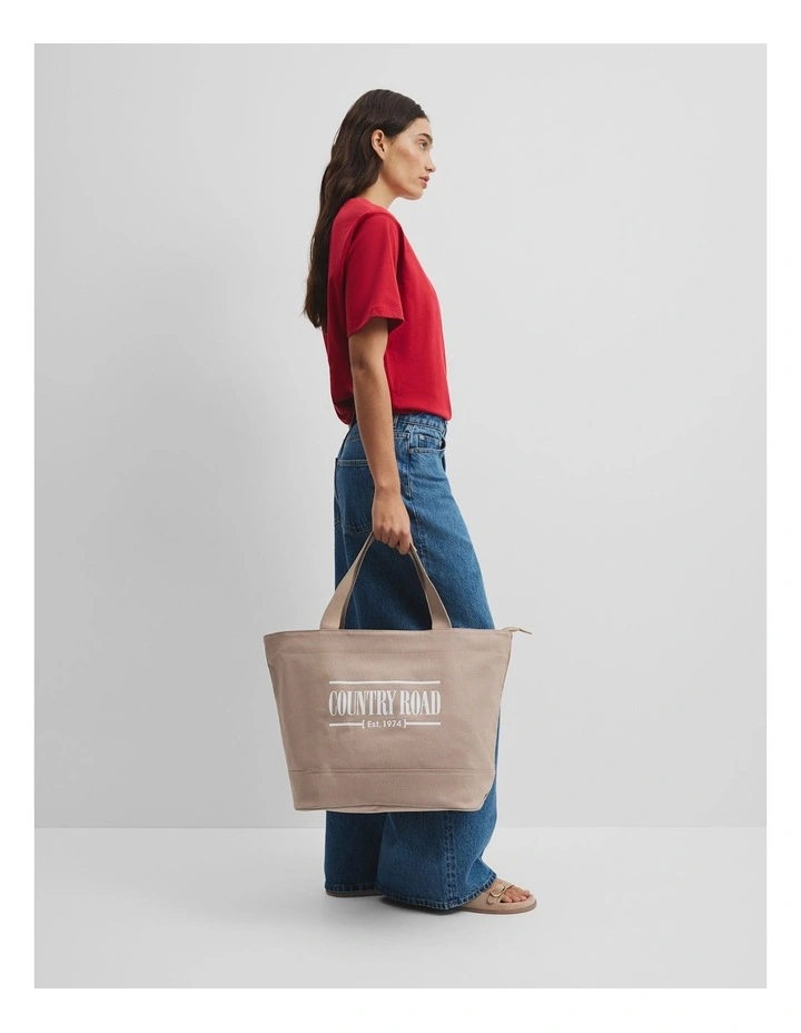 Australian Cotton Printed Heritage Shopper in Buff image 2
