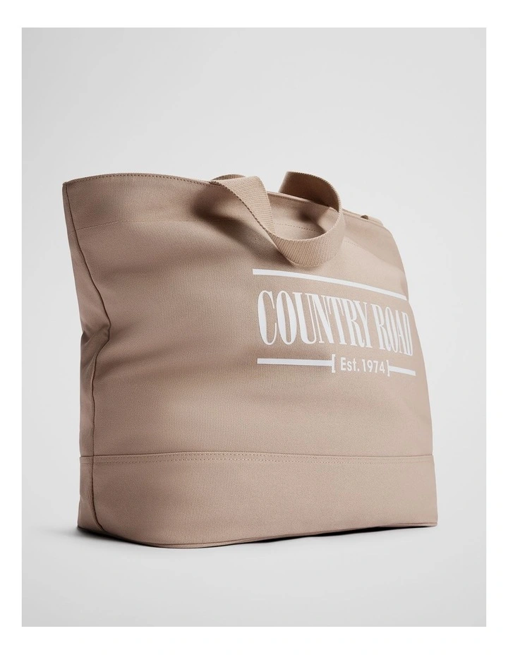 Australian Cotton Printed Heritage Shopper in Buff image 3