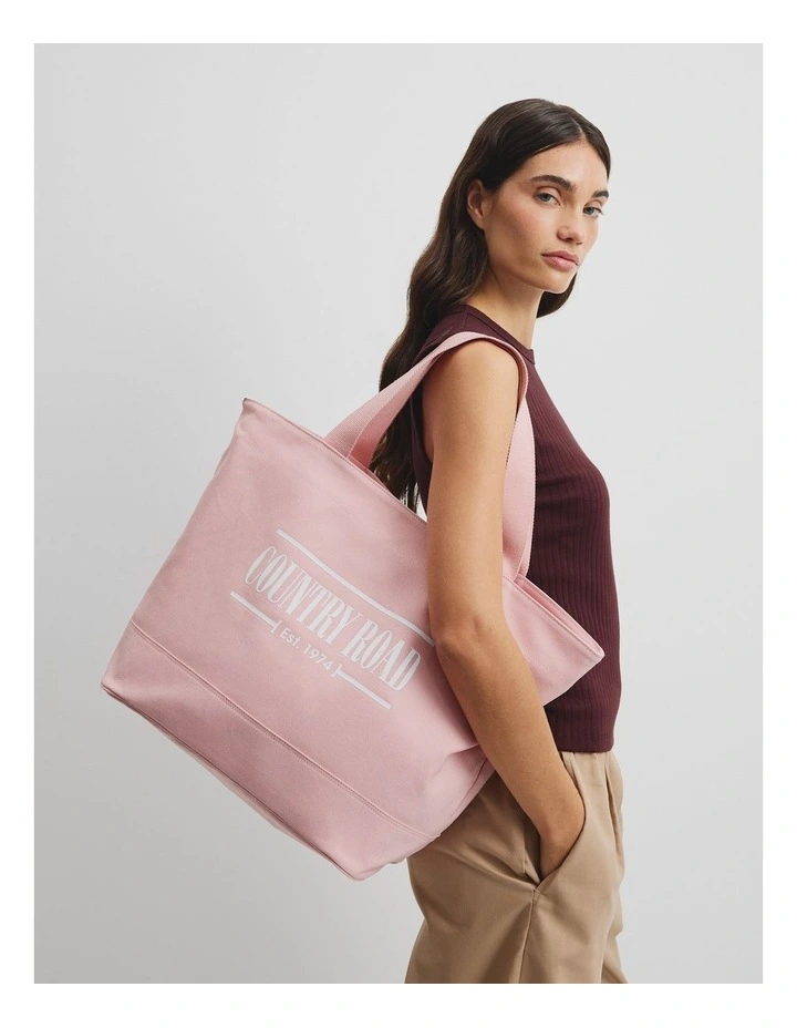 Australian Cotton Printed Heritage Shopper in Floss Pink image 2