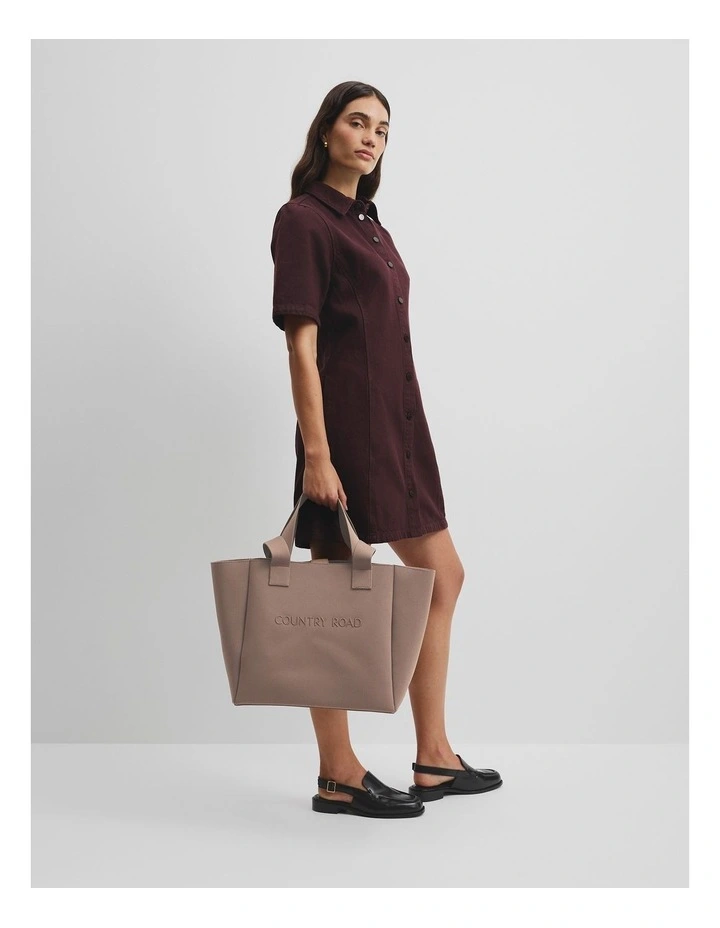 Knit Shopper in Buff image 2