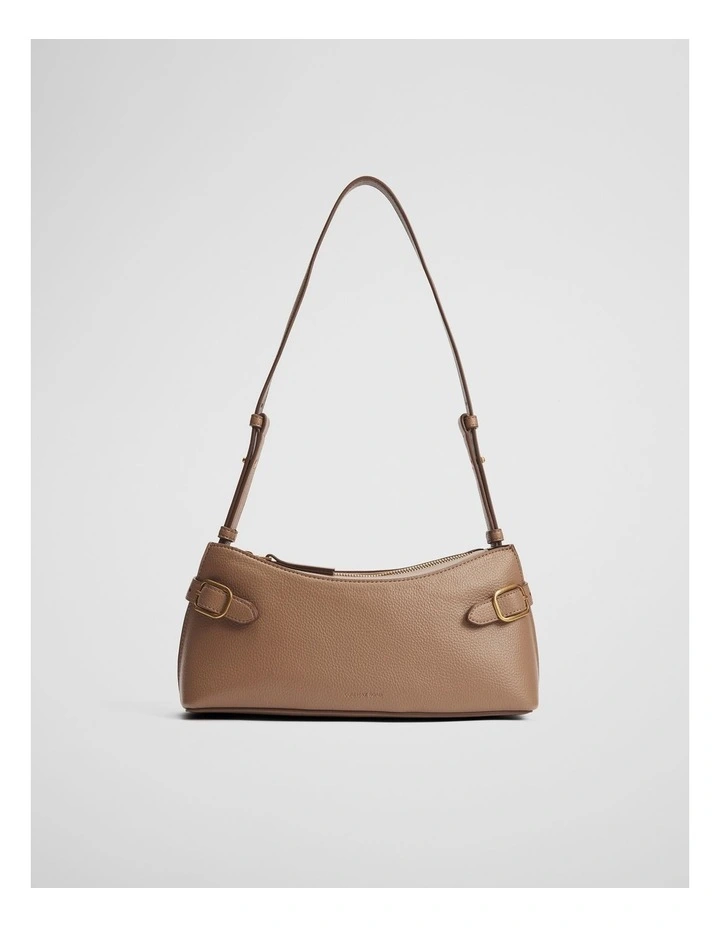 Buckle Detail Shoulder Bag in Cognac image 1