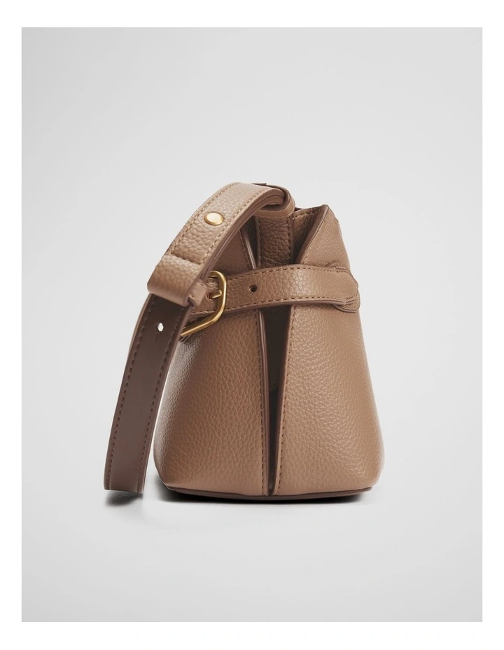 Buckle Detail Shoulder Bag in Cognac image 4