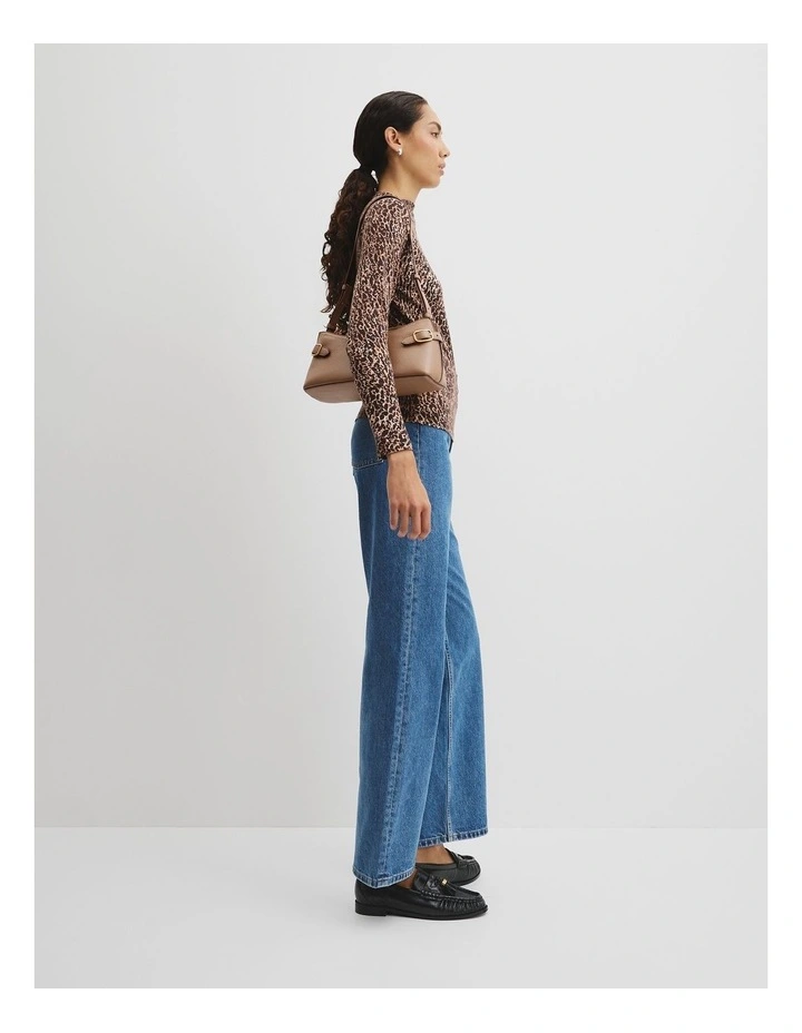 Buckle Detail Shoulder Bag in Cognac image 5