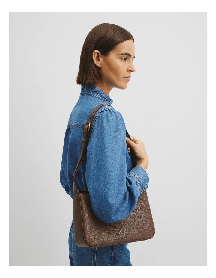 Foldover Shoulder Bag in Espresso image 2