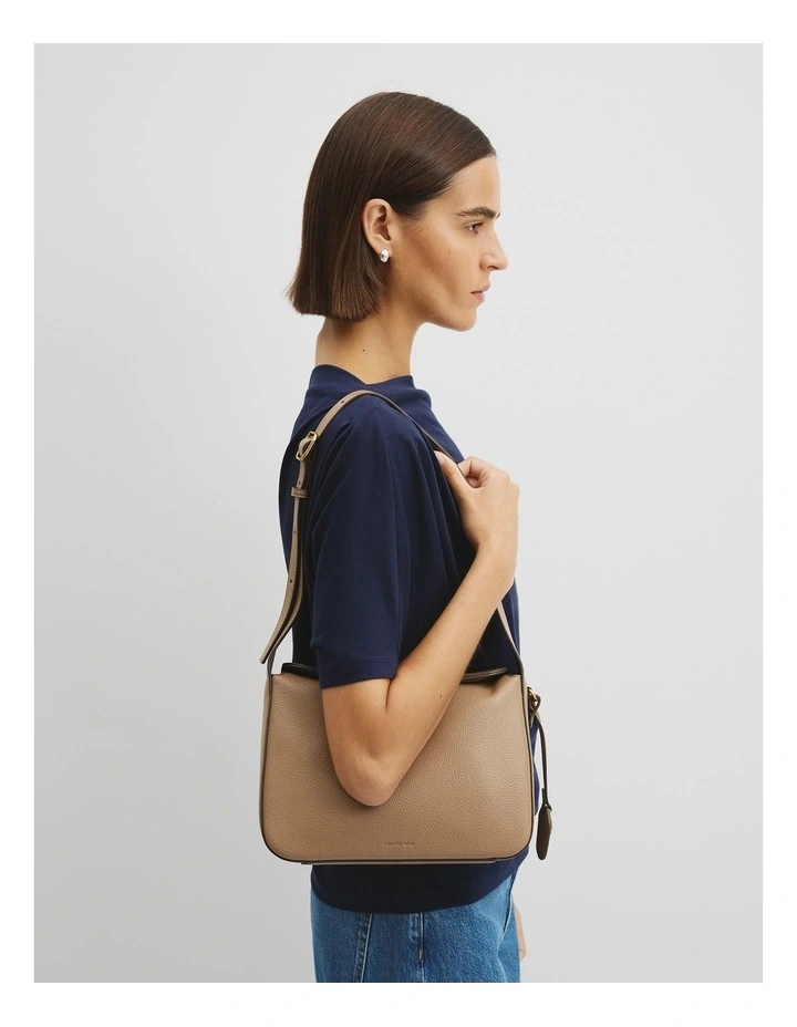 Foldover Shoulder Bag in Cognac image 2