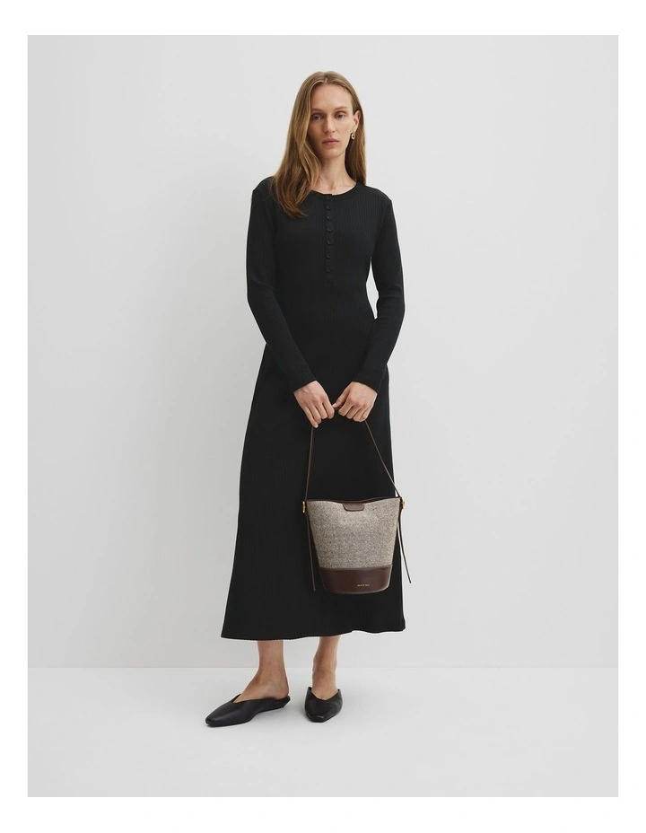 Structured Bucket Bag in Espresso image 2