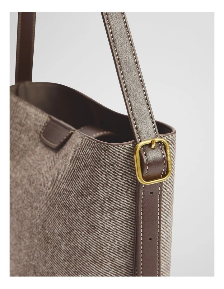 Structured Bucket Bag in Espresso image 4