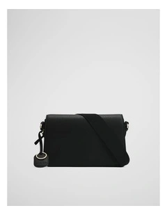 Foldover Crossbody Bag in Black