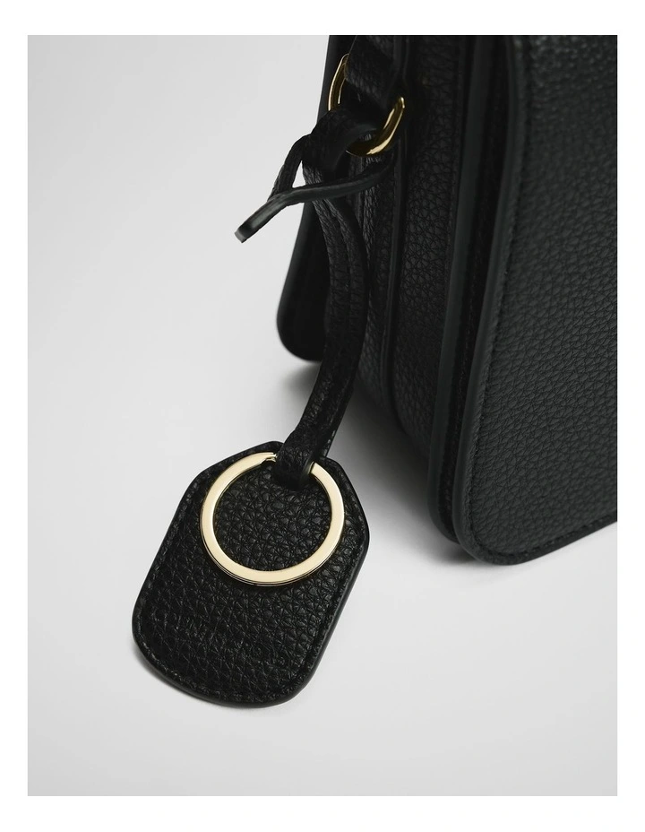 Foldover Crossbody Bag in Black image 2
