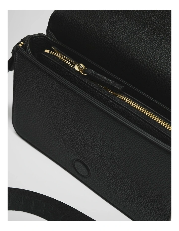 Foldover Crossbody Bag in Black image 3