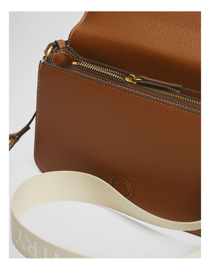 Foldover Crossbody Bag in Tan image 3
