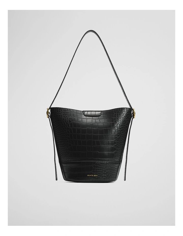 Structured Bucket Bag in Black image 1