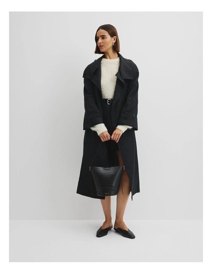 Structured Bucket Bag in Black image 2