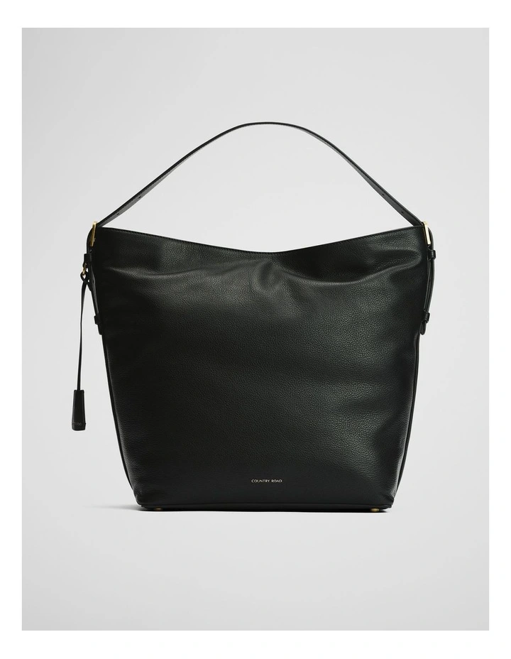 Isla Leather Tote Bag in Black image 2