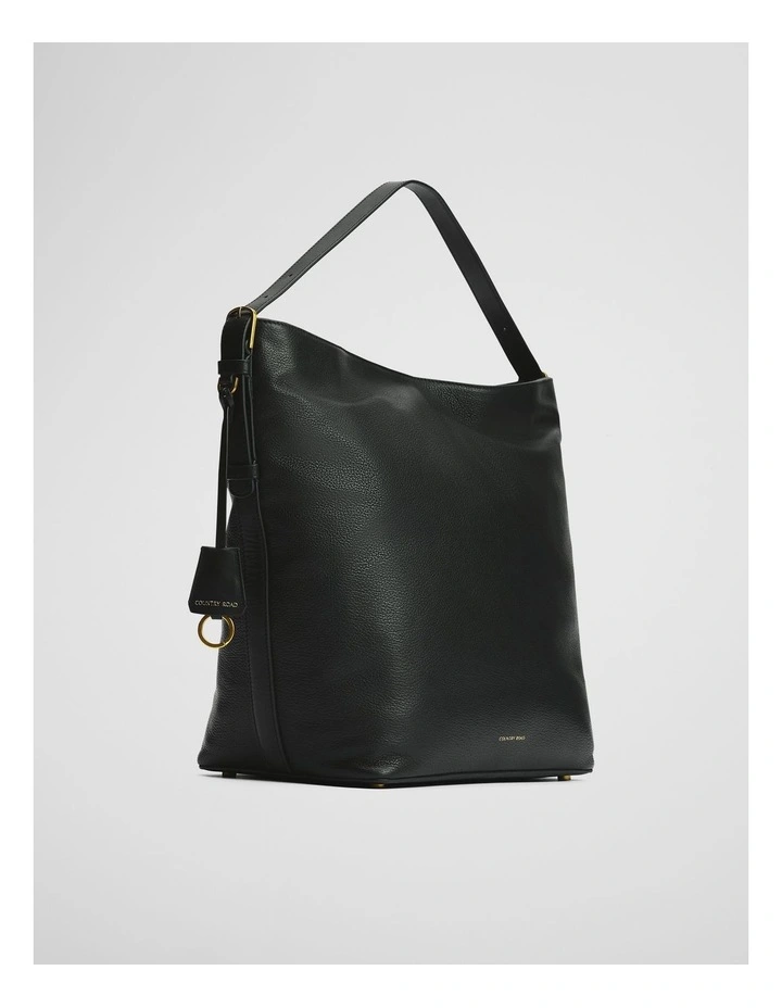 Isla Leather Tote Bag in Black image 4