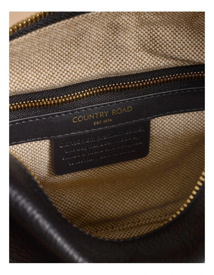 Isla Leather Tote Bag in Black image 5