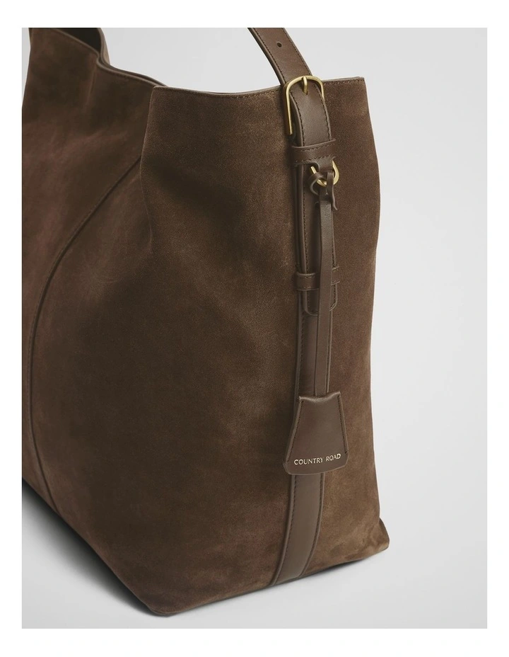 Isla Leather Tote Bag in Chocolate image 5