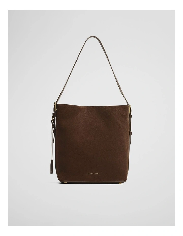 Isla Leather Bucket Bag in Chocolate image 2