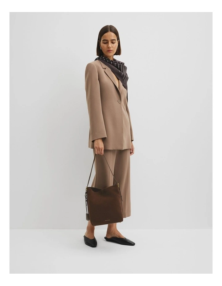 Isla Leather Bucket Bag in Chocolate image 3