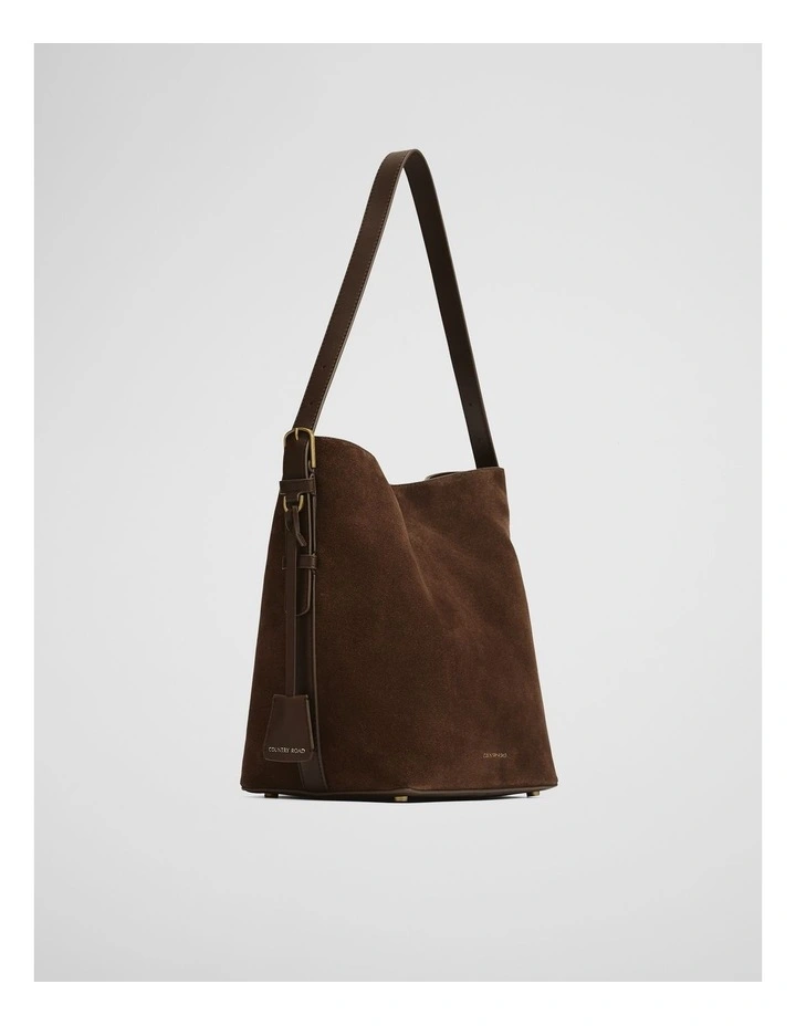 Isla Leather Bucket Bag in Chocolate image 4