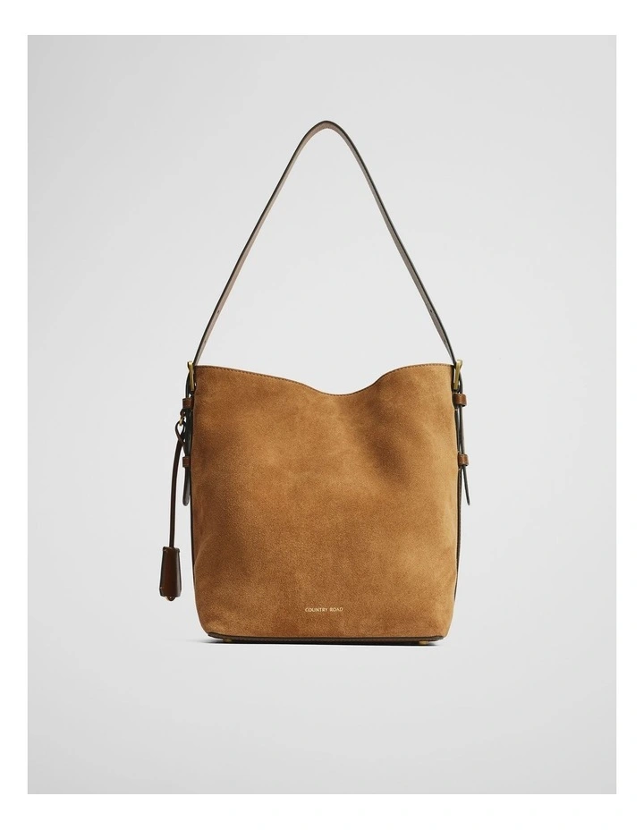 Isla Leather Bucket Bag in Camel image 2