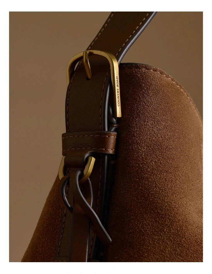 Isla Leather Bucket Bag in Camel image 5