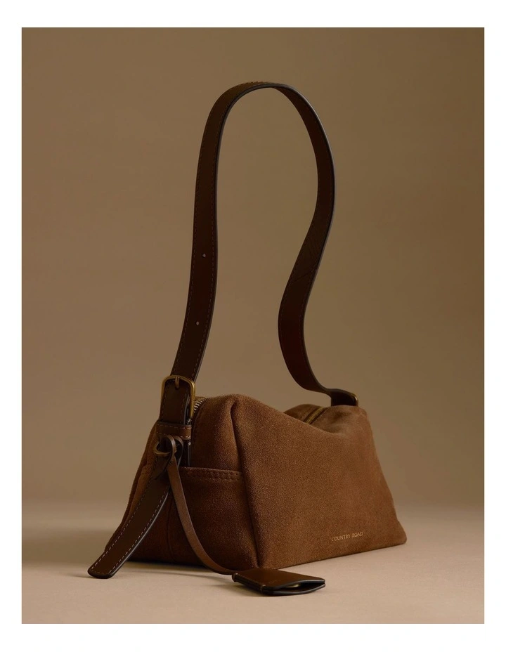 Isla Leather Shoulder Bag in Camel image 2