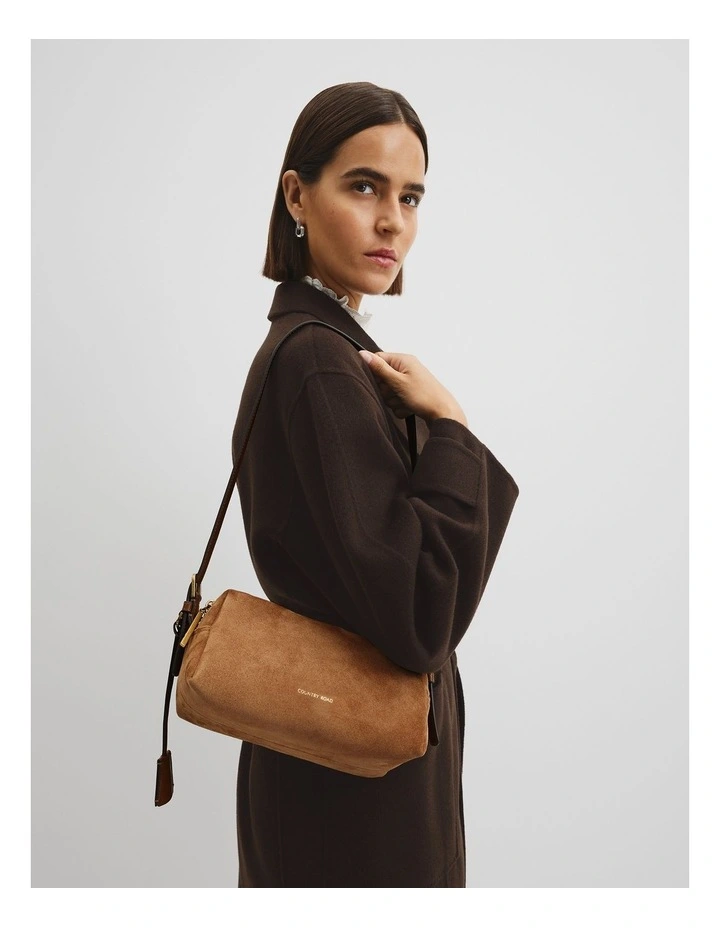 Isla Leather Shoulder Bag in Camel image 3