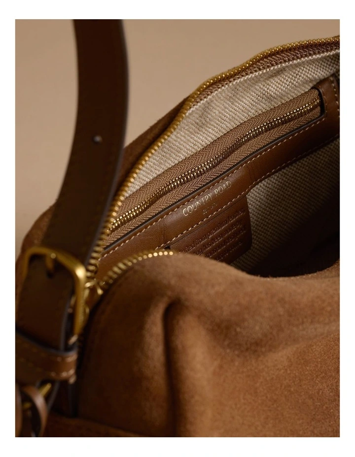 Isla Leather Shoulder Bag in Camel image 5